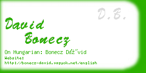 david bonecz business card